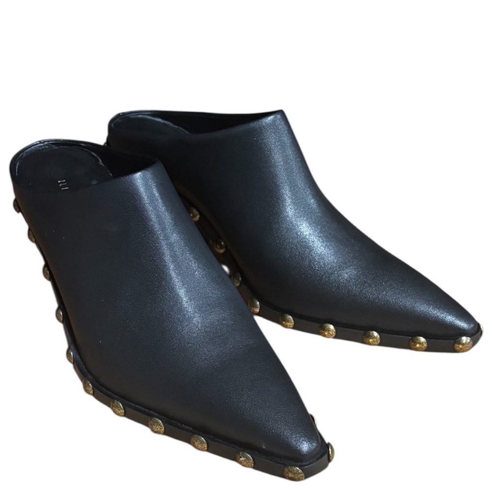 Studded Black Mules